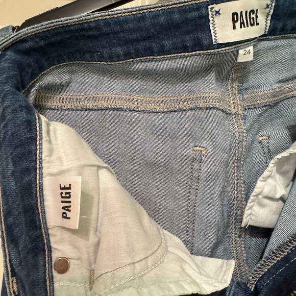 PAIGE - Hoxton High Waist Distressed Hem Ankle Skinny Jeans - Picture 15 of 15